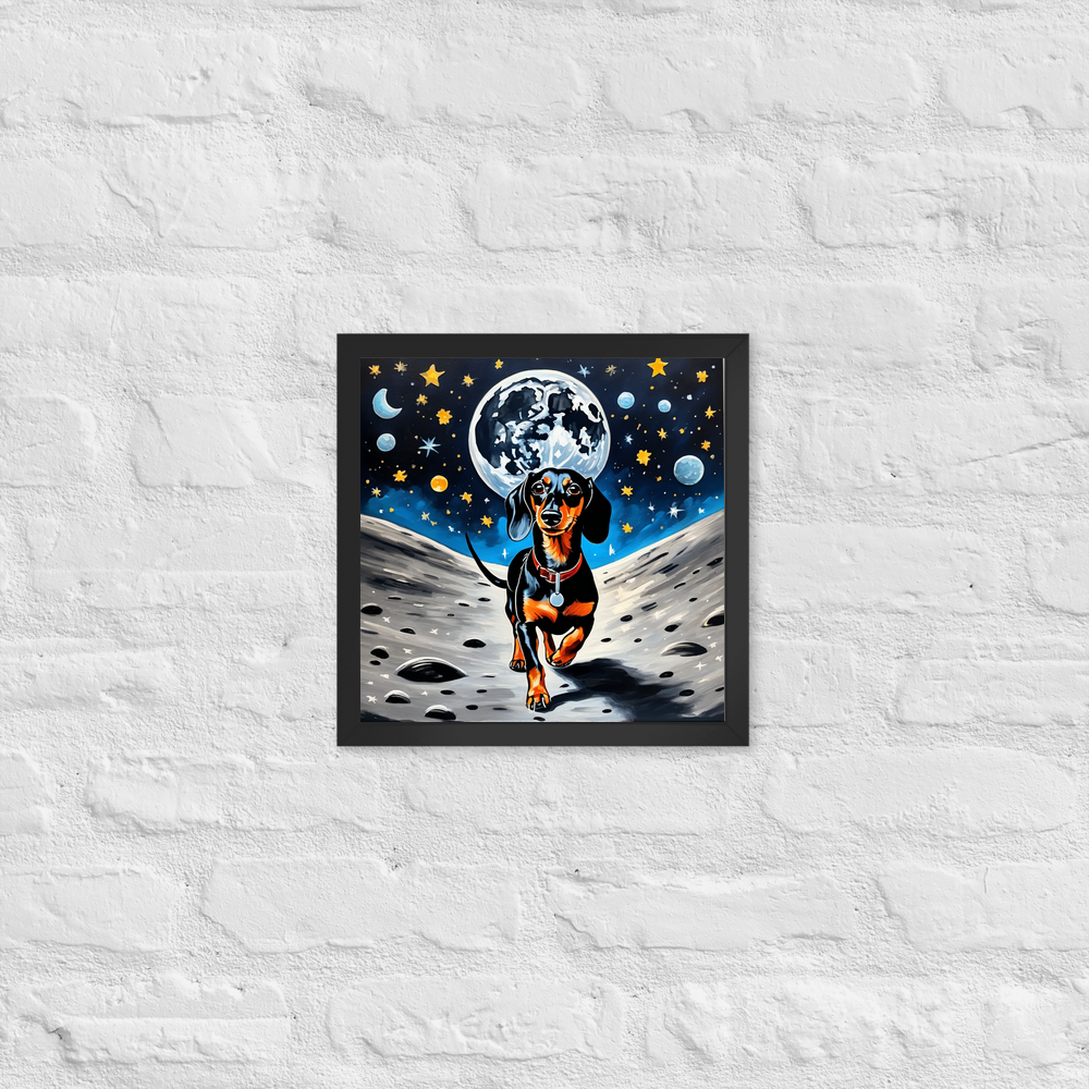 PugMug Custom Black Dachshund Framed Print