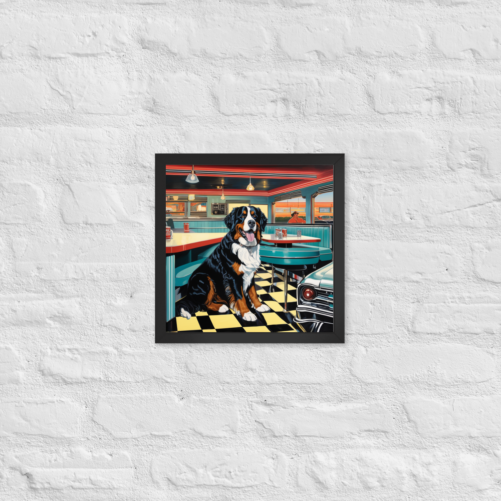 PugMug Custom Bernese Mountain Dog Framed Print
