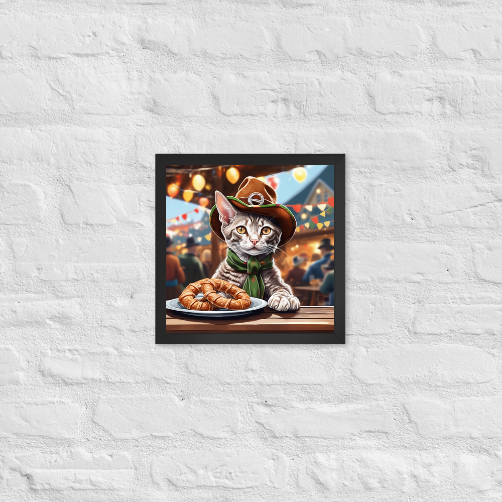 PugMug Custom Tabby Devon Rex Cat Framed Print