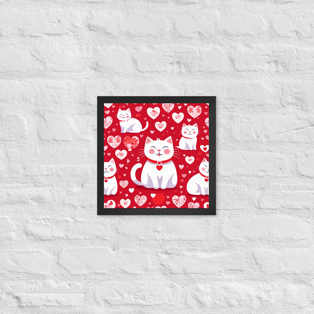 PugMug Custom White Companion Cat Framed Print