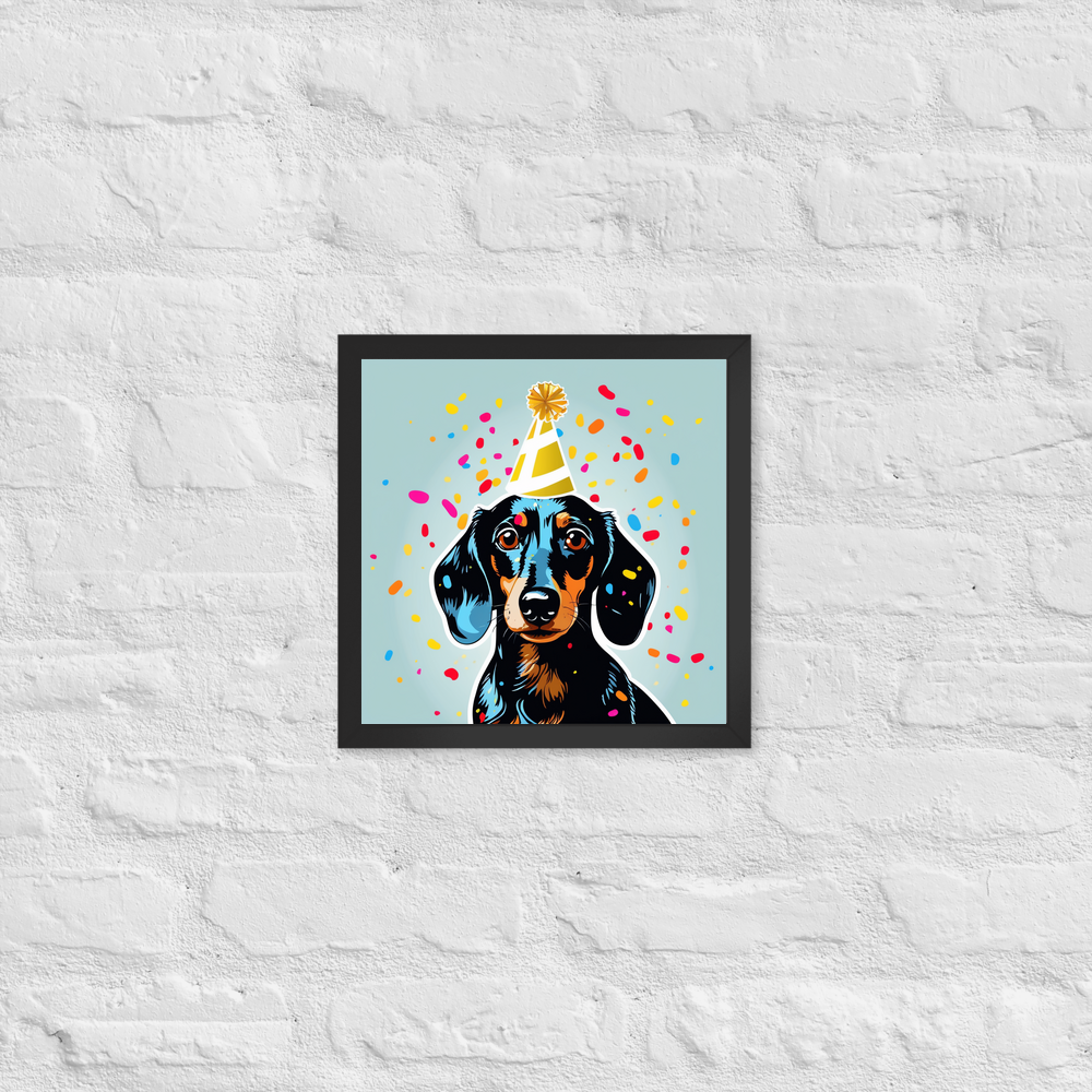 PugMug Custom Black Dachshund Framed Print