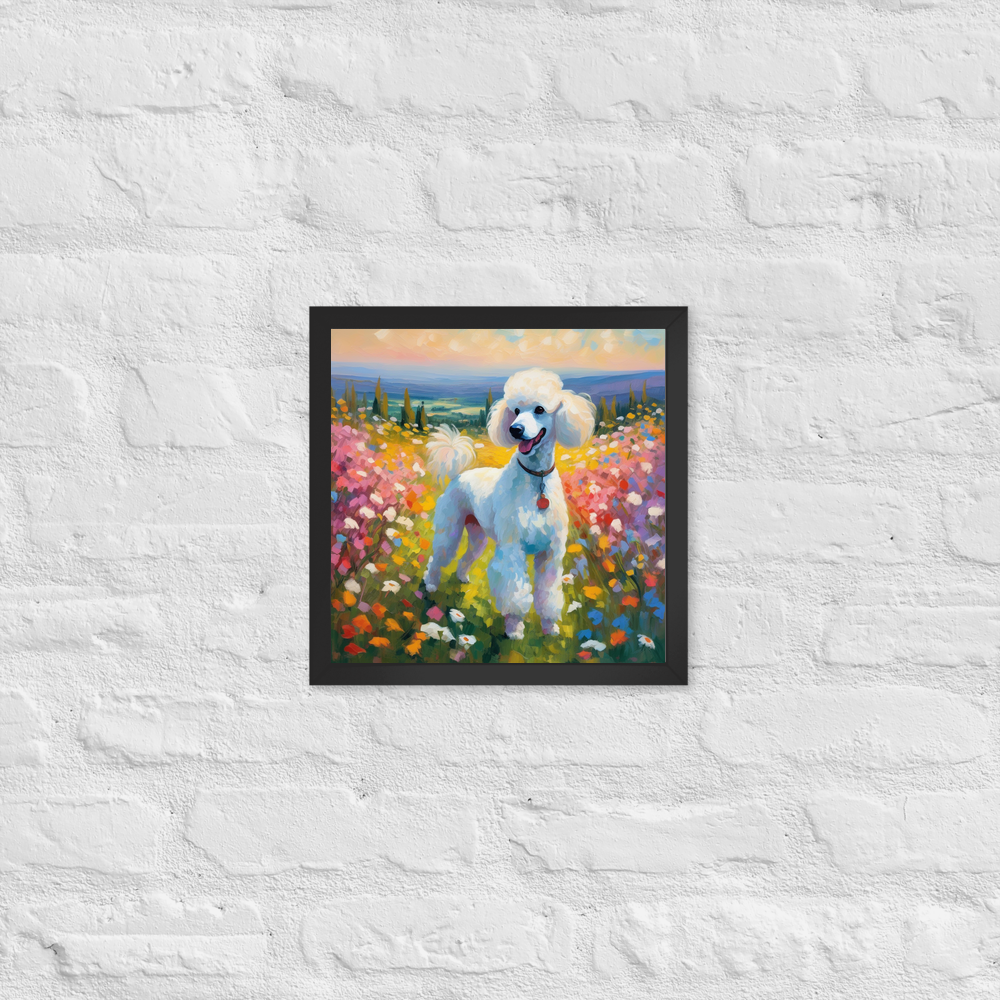 PugMug Custom White Poodle Framed Print