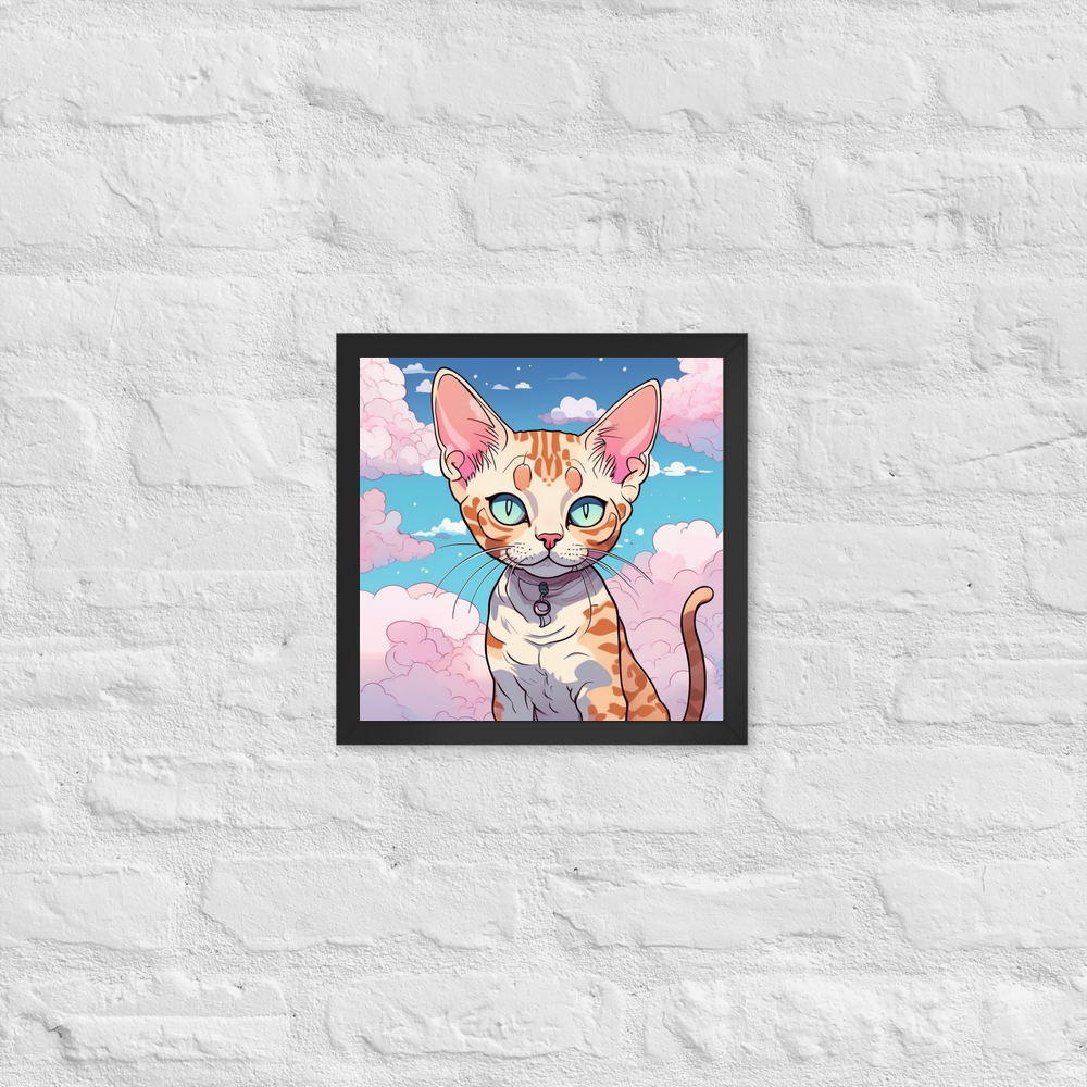 PugMug Custom Tabby Devon Rex Cat Framed Print