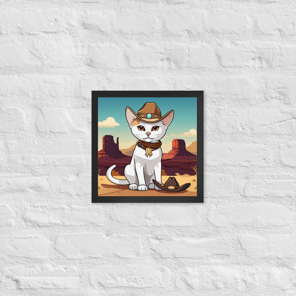 PugMug Custom White Abyssinian Cat Framed Print