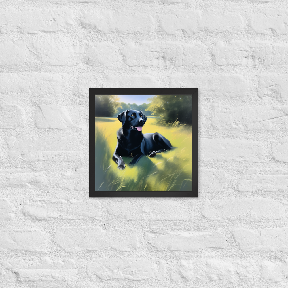 PugMug Custom Black Labrador Retriever Framed Print