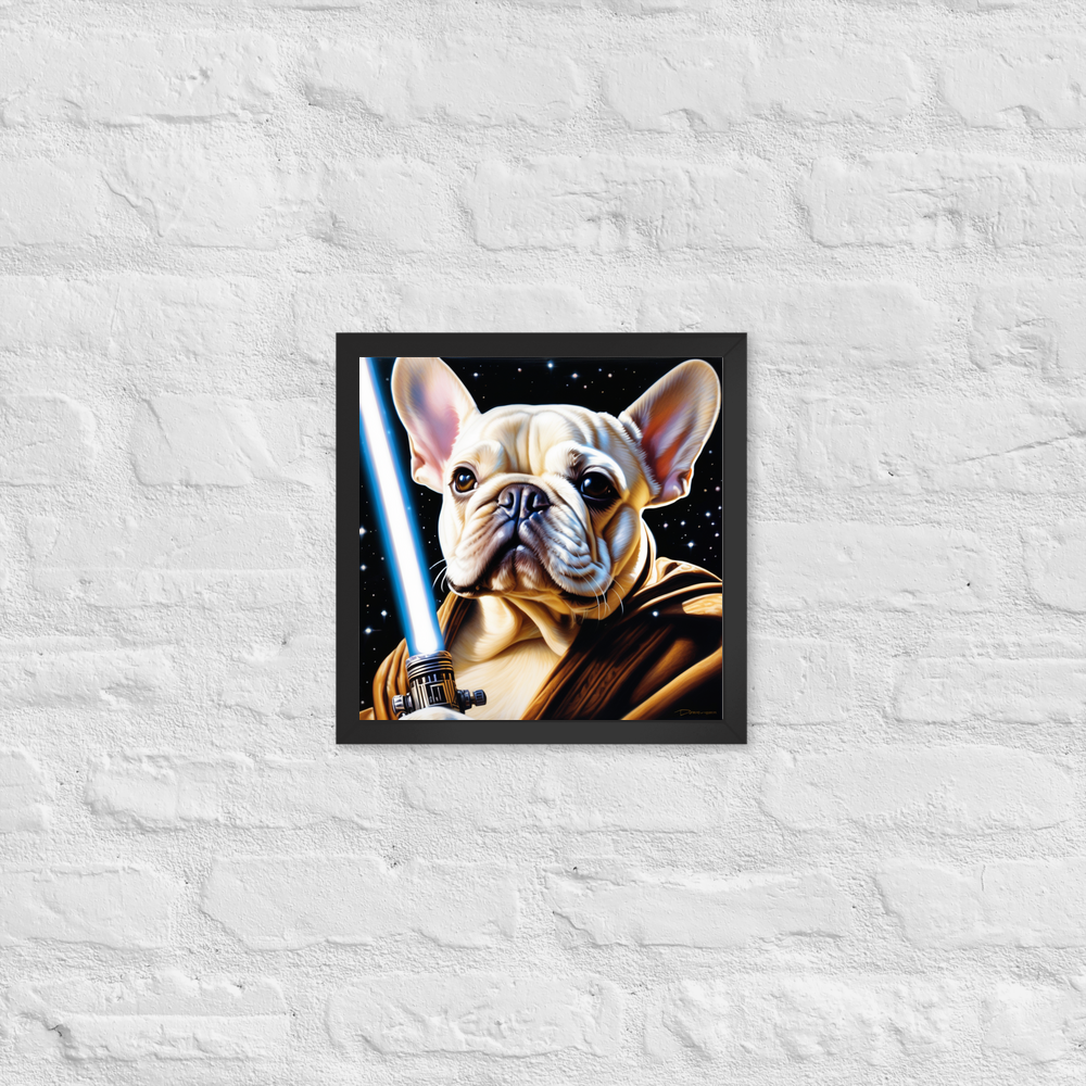 PugMug Custom White French Bulldog Framed Print