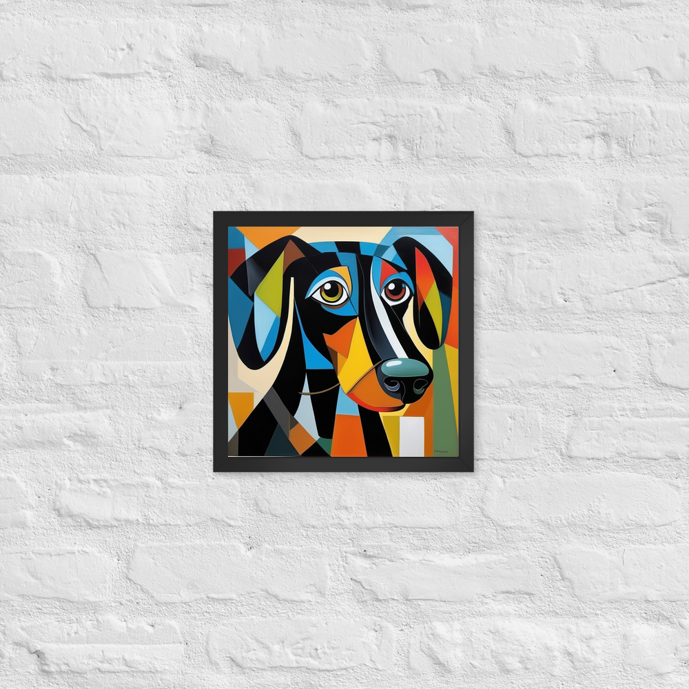 PugMug Custom Black Dachshund Framed Print