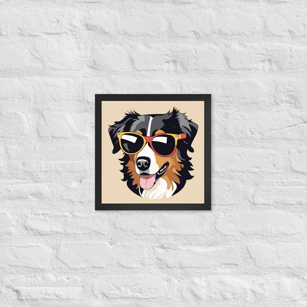 PugMug Custom Miniature American Shepherd Framed Print