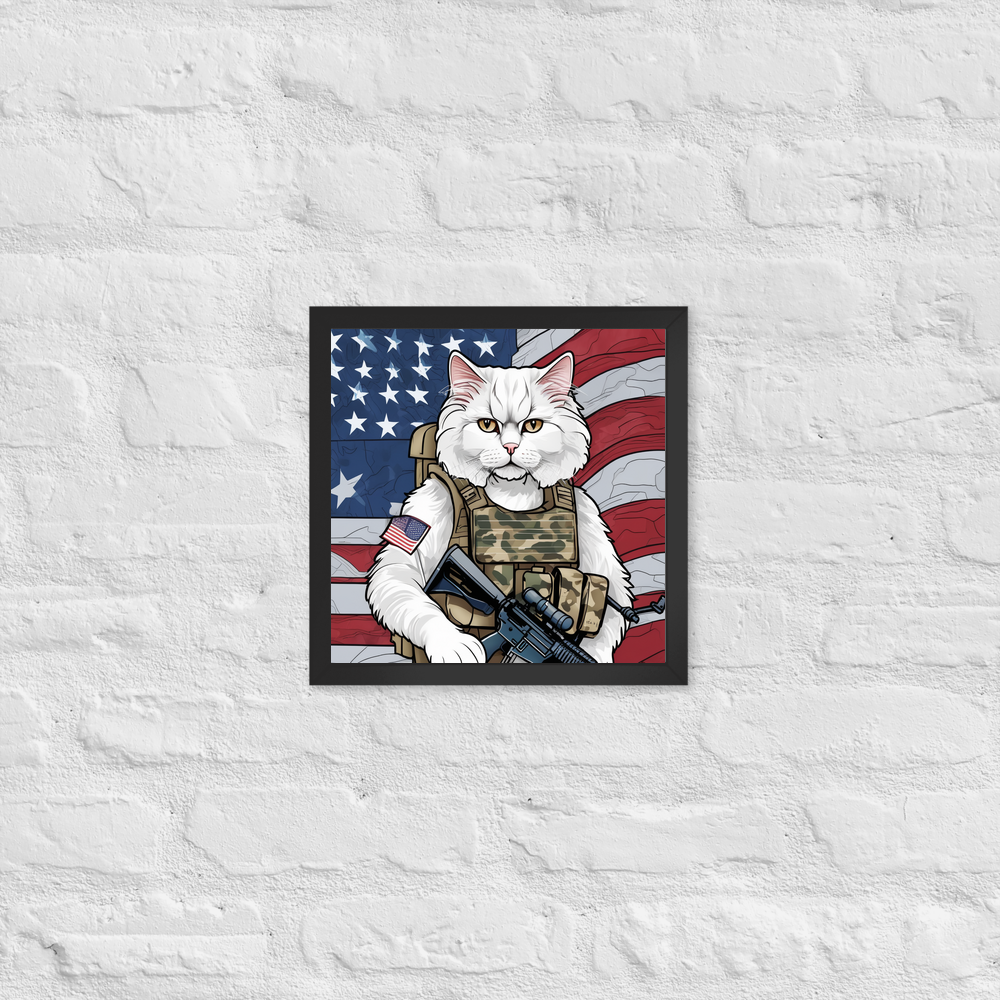 PugMug Custom White Persian Cat Framed Print