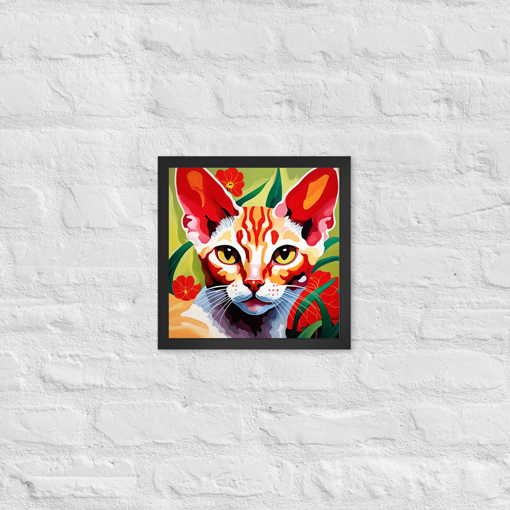 PugMug Custom Tabby Devon Rex Cat Framed Print