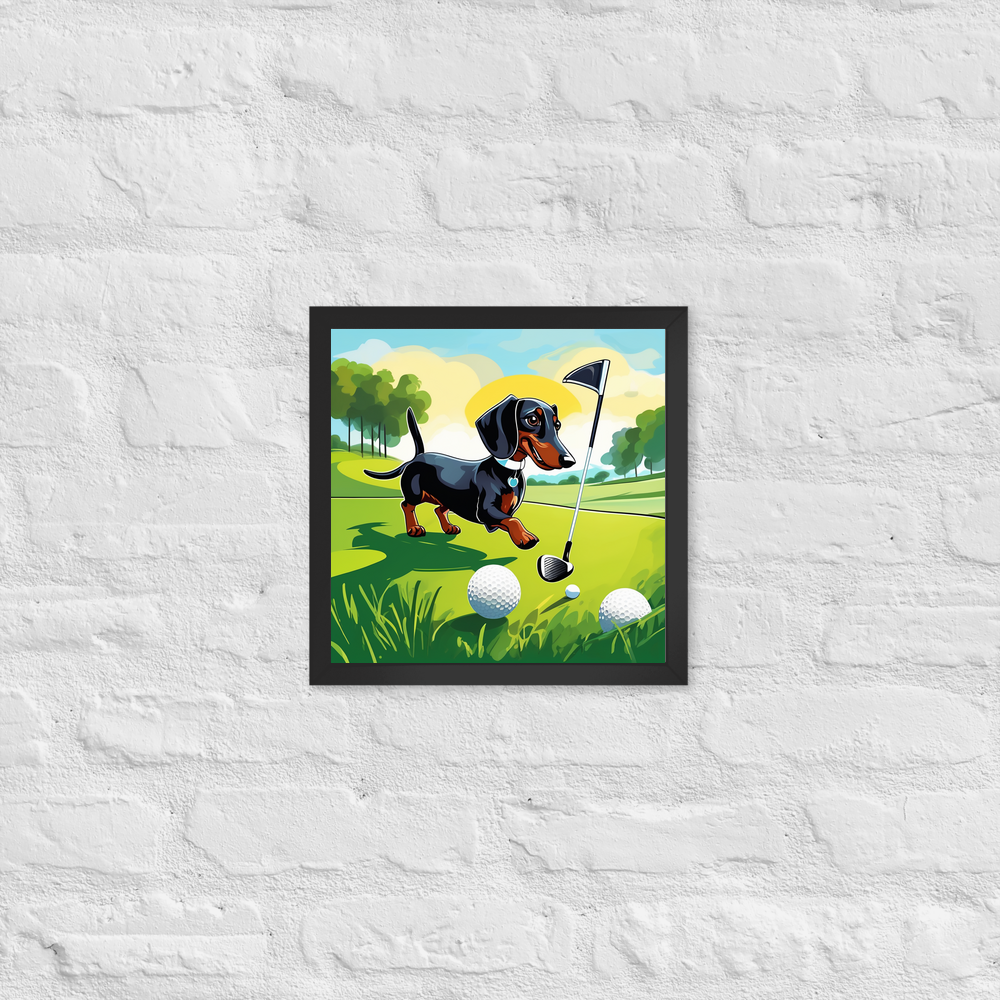 PugMug Custom Black Dachshund Framed Print