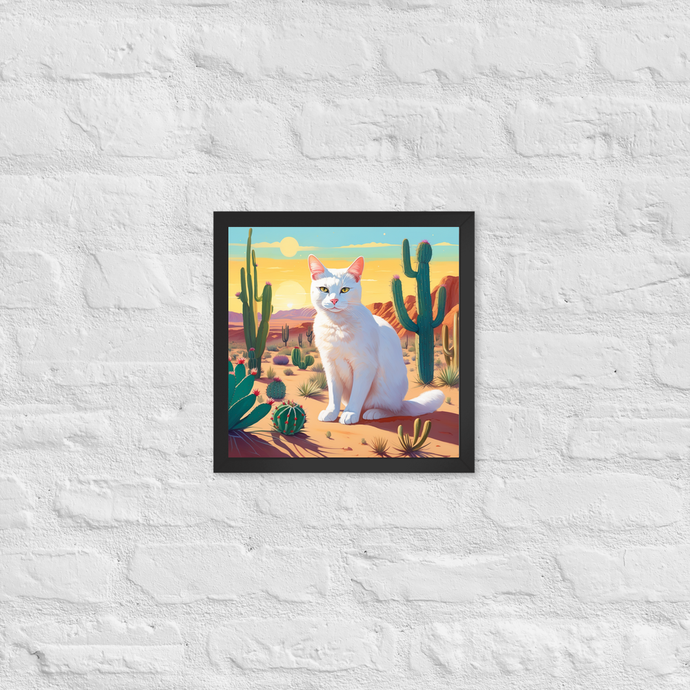 PugMug Custom White Companion Cat Framed Print