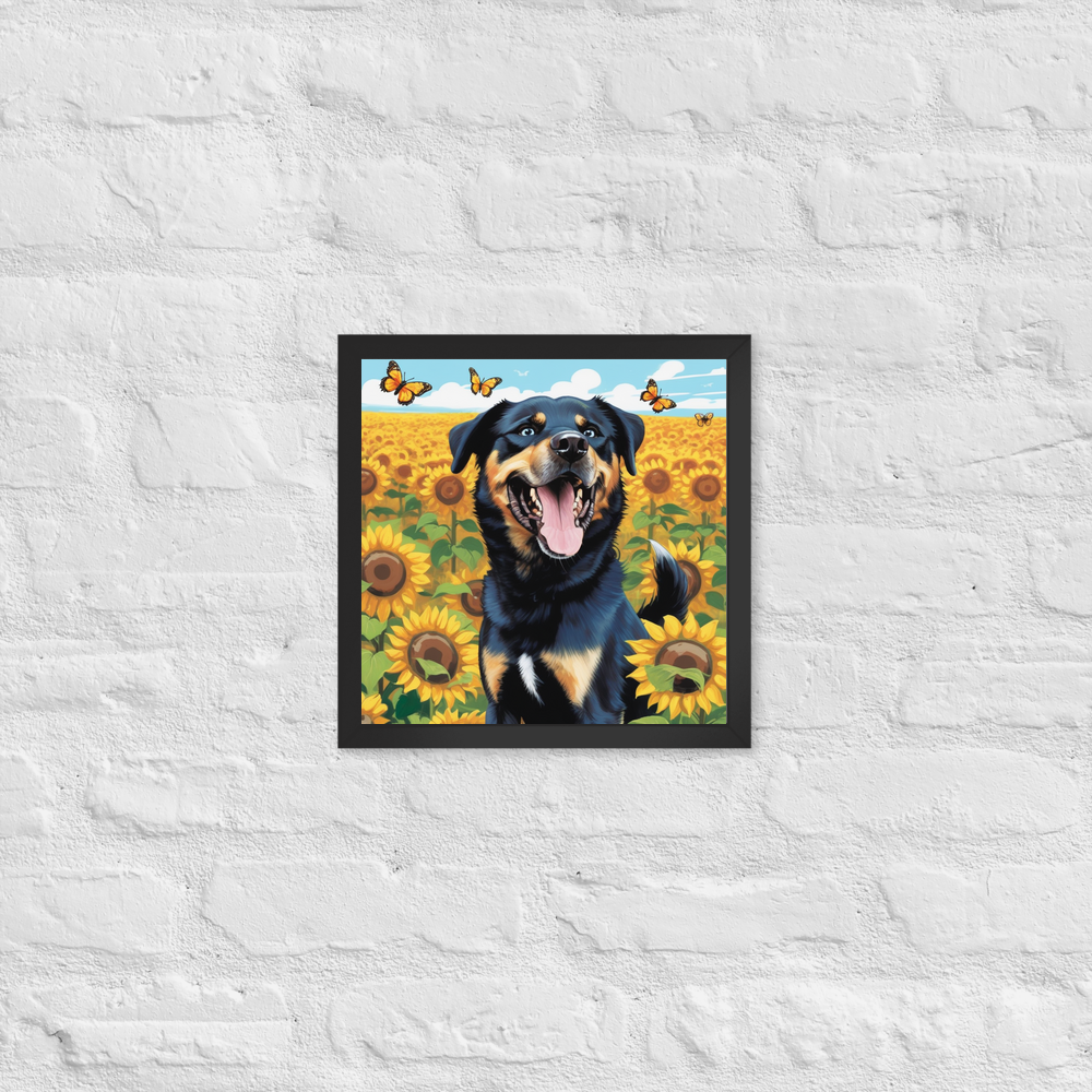 PugMug Custom Blue Framed Print