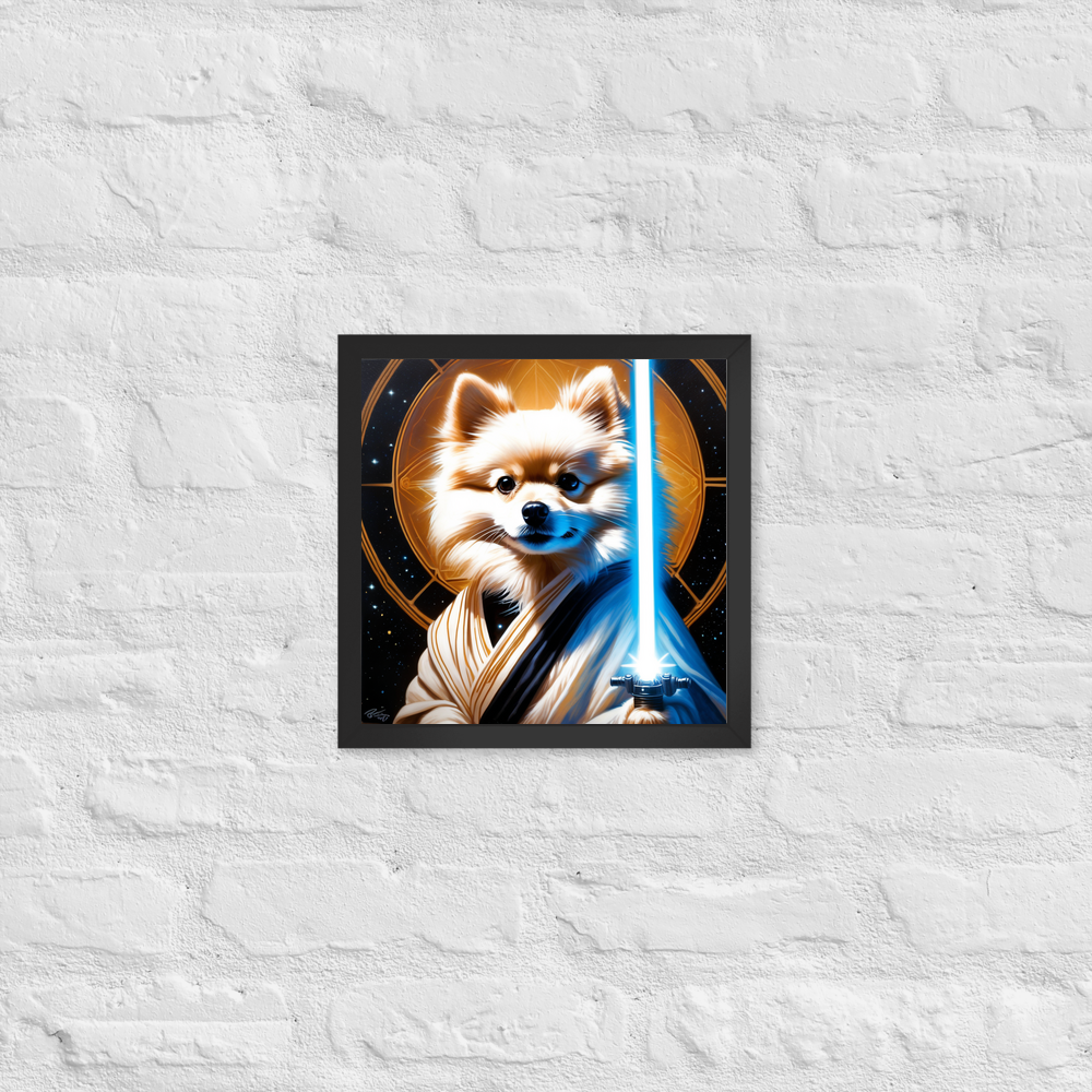 PugMug Custom White Pomeranian Framed Print