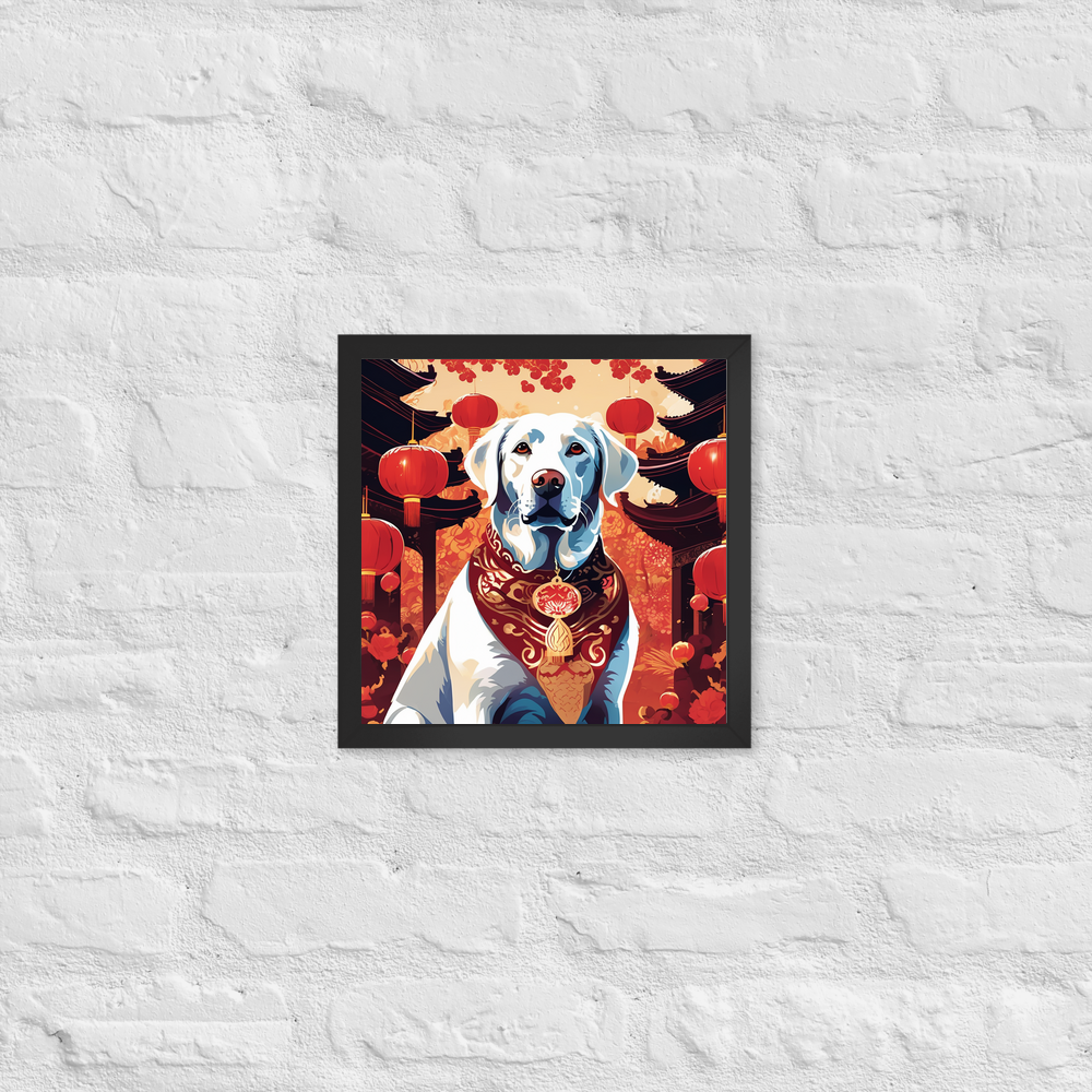 PugMug Custom White Labrador Retriever Framed Print