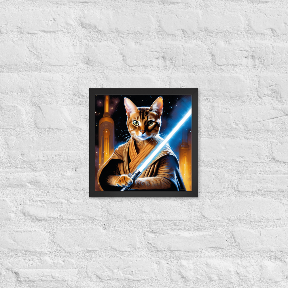 PugMug Custom Tabby Abyssinian Cat Framed Print