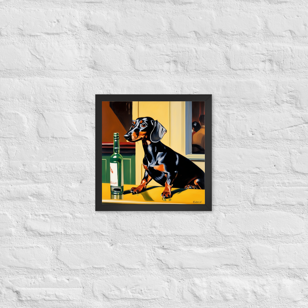 PugMug Custom Black Dachshund Framed Print