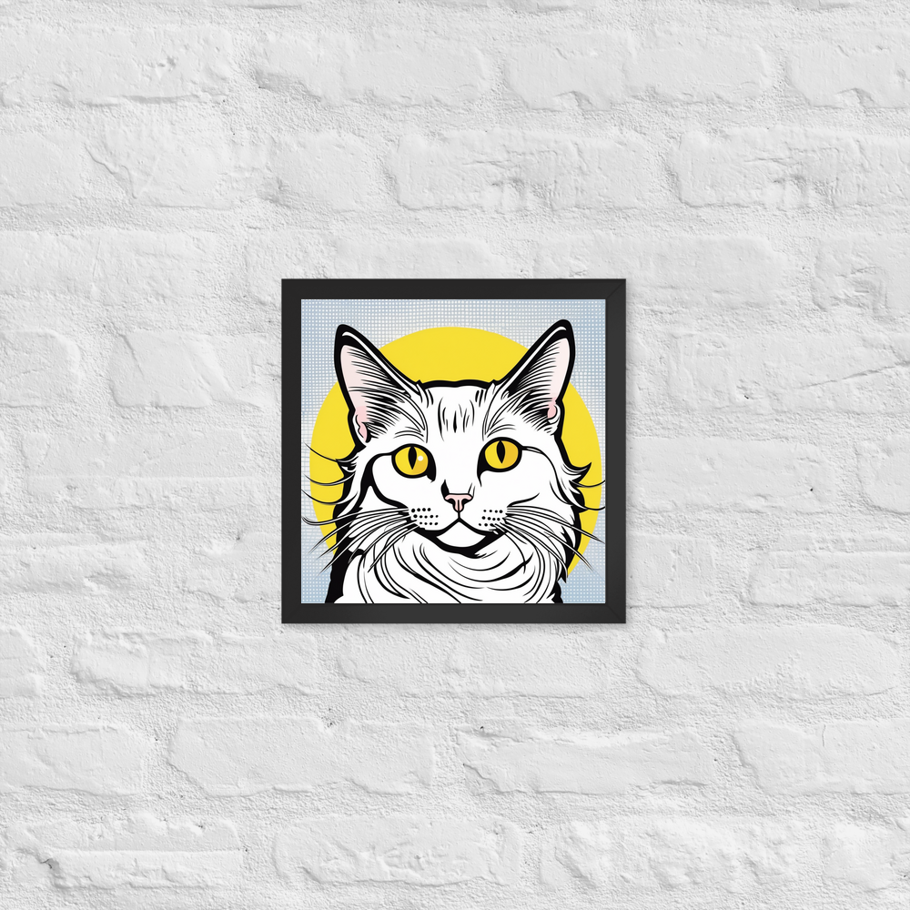 PugMug Custom White Companion Cat Framed Print