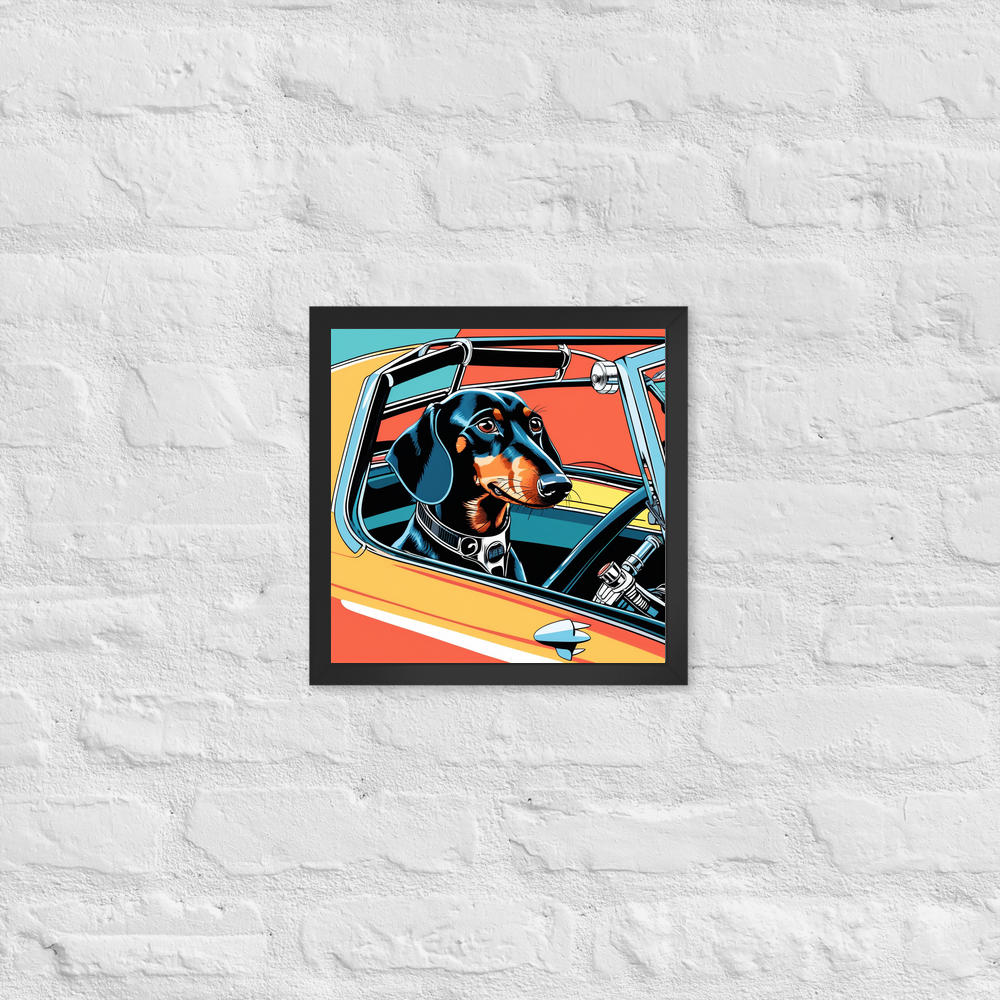 PugMug Custom Black Dachshund Framed Print