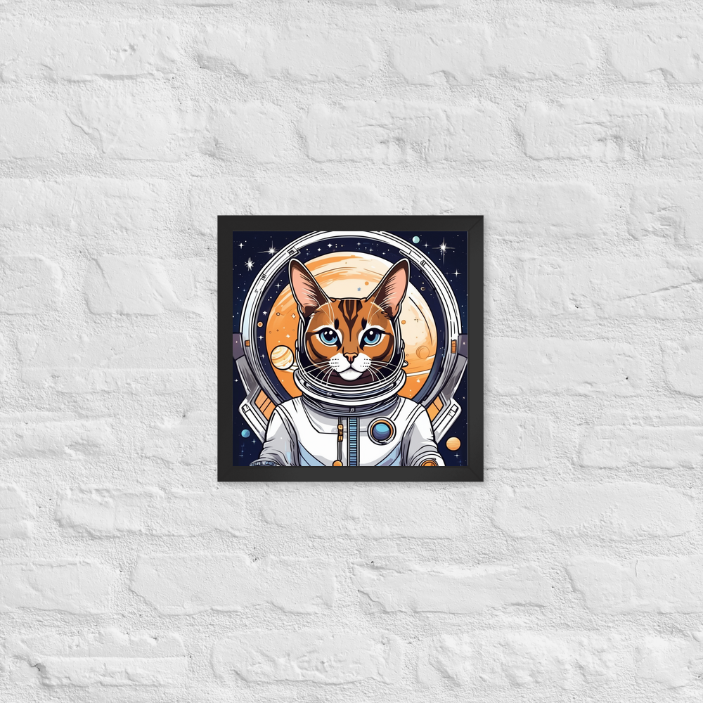 PugMug Custom Tabby Abyssinian Cat Framed Print