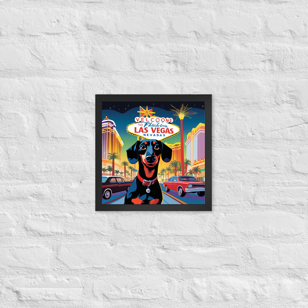 PugMug Custom Black Dachshund Framed Print