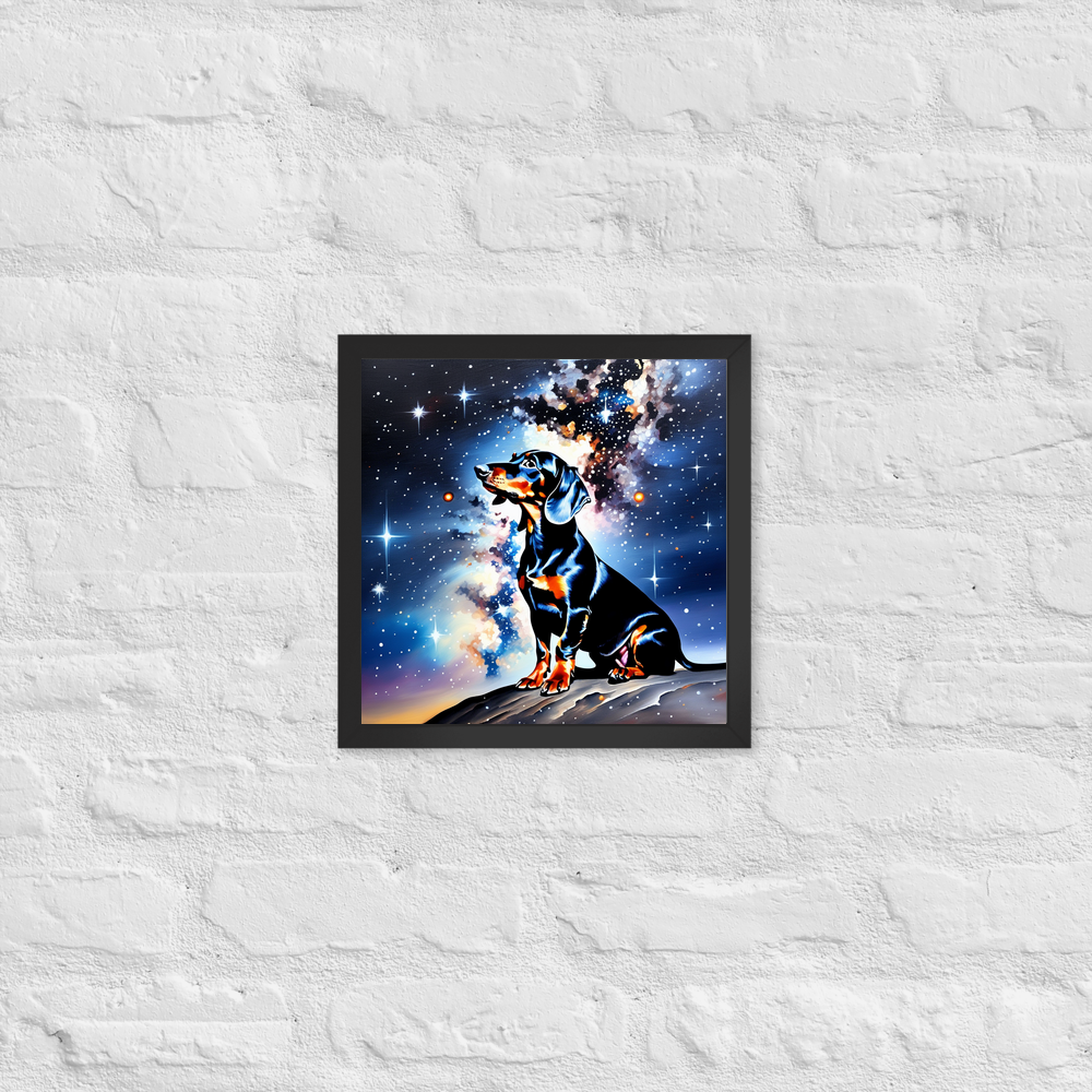 PugMug Custom Black Dachshund Framed Print