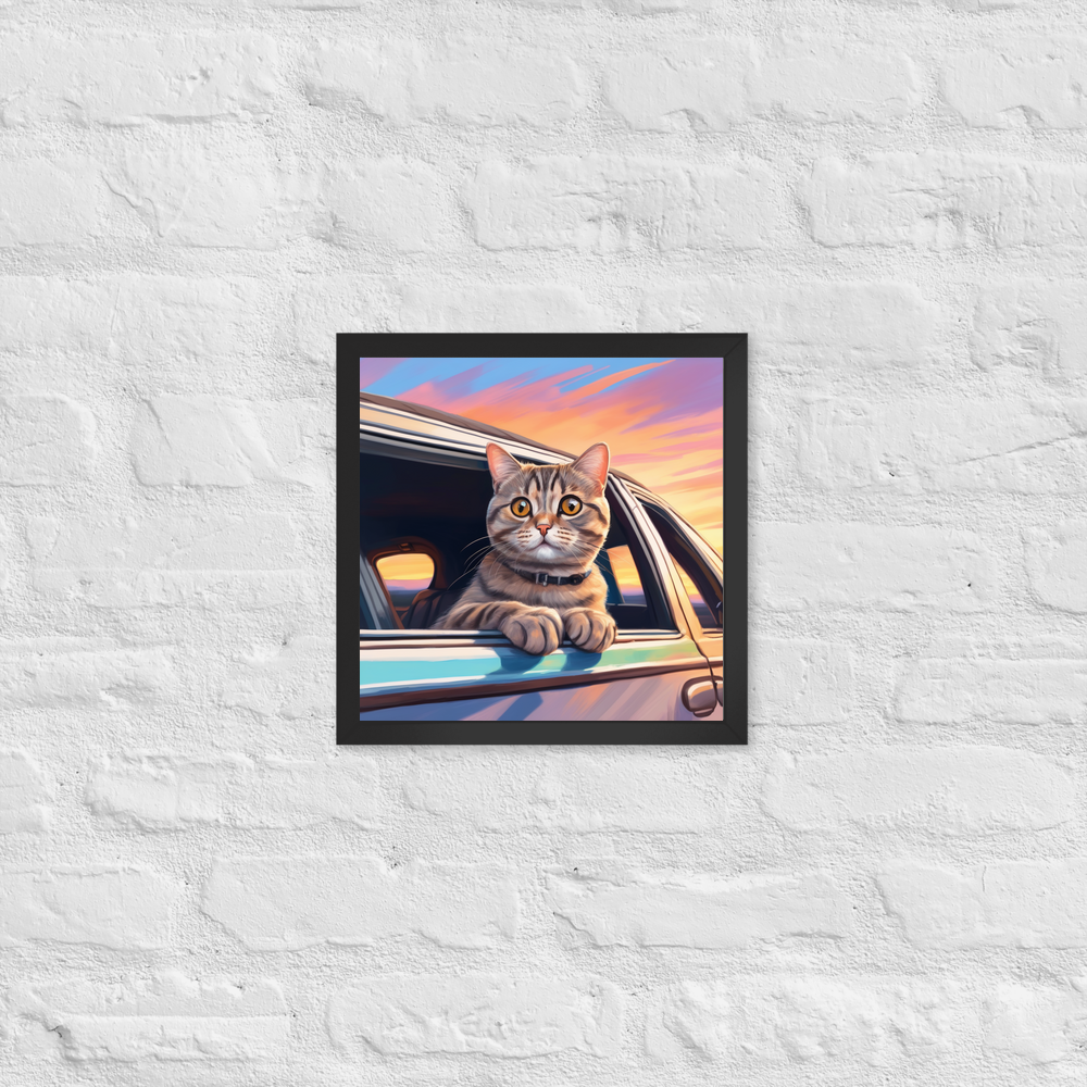 PugMug Custom Tabby Scottish Fold Cat Framed Print