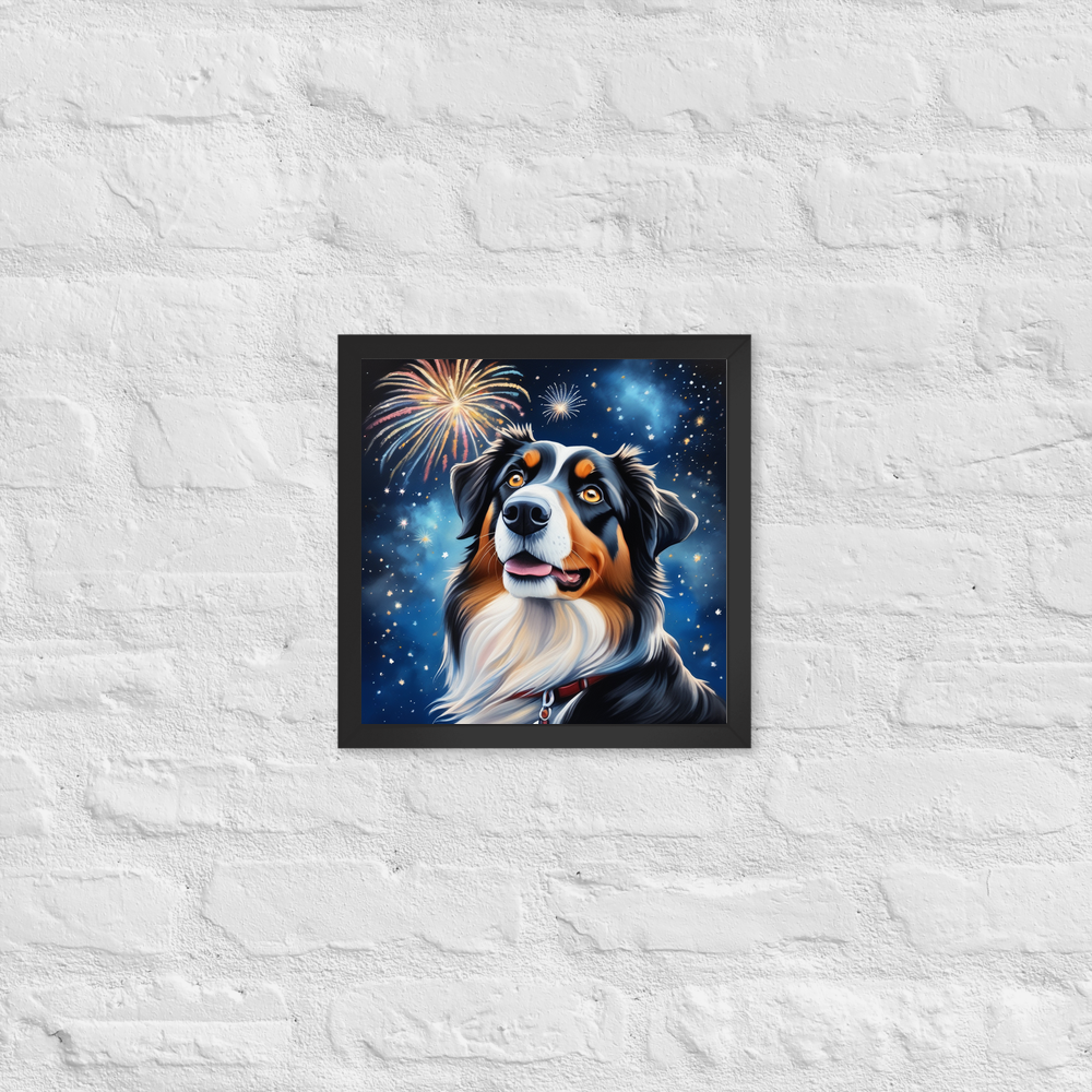 PugMug Custom Miniature American Shepherd Framed Print