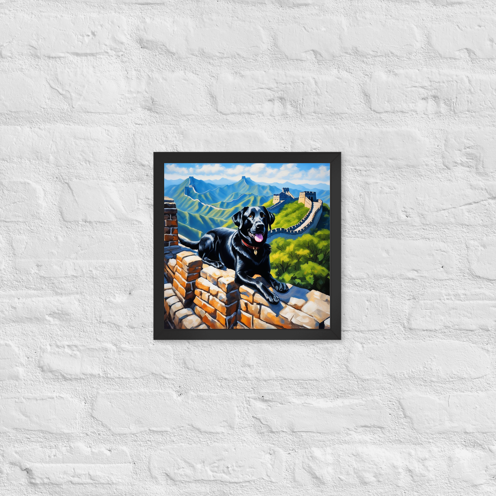 PugMug Custom Black Labrador Retriever Framed Print