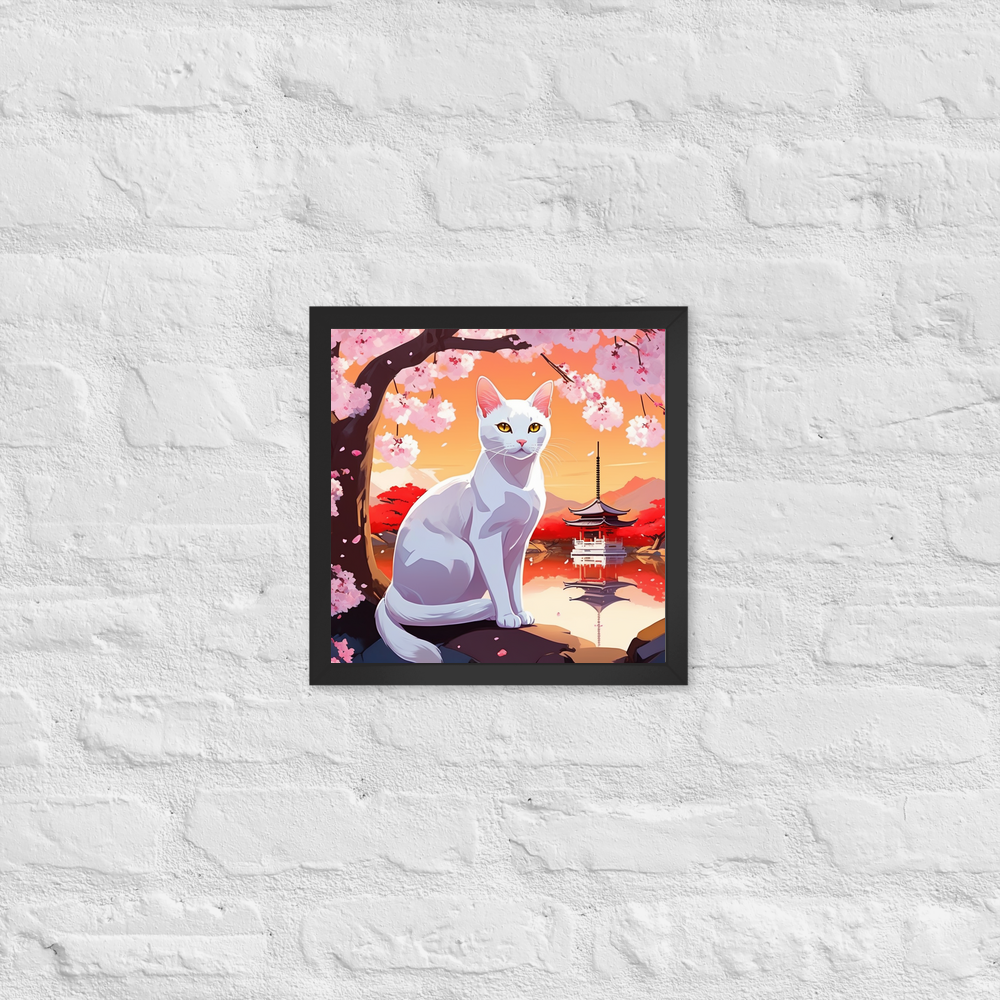 PugMug Custom White Abyssinian Cat Framed Print