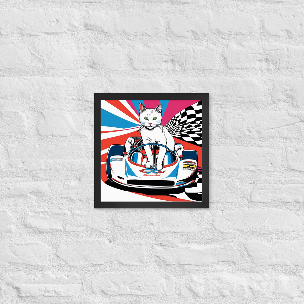 PugMug Custom White Companion Cat Framed Print