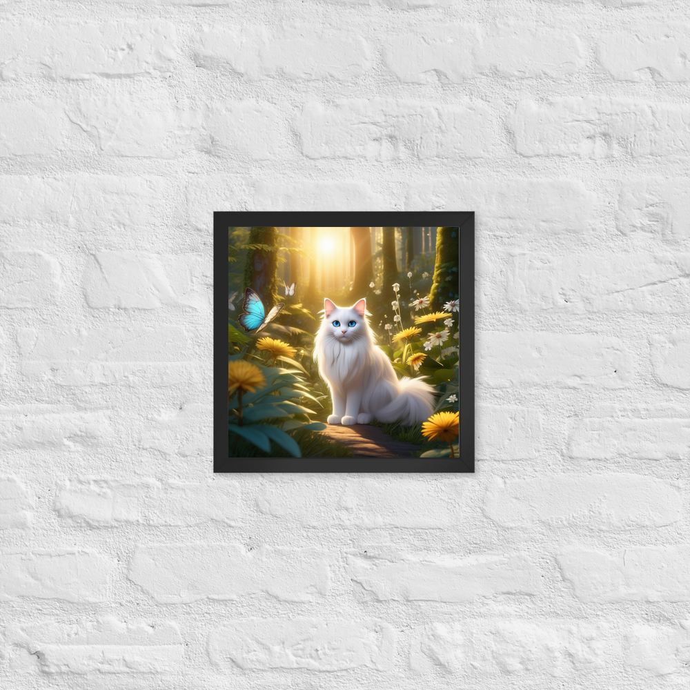 PugMug Custom White Ragdoll Cat Framed Print