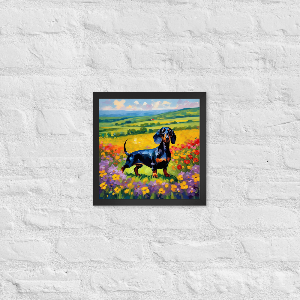 PugMug Custom Black Dachshund Framed Print