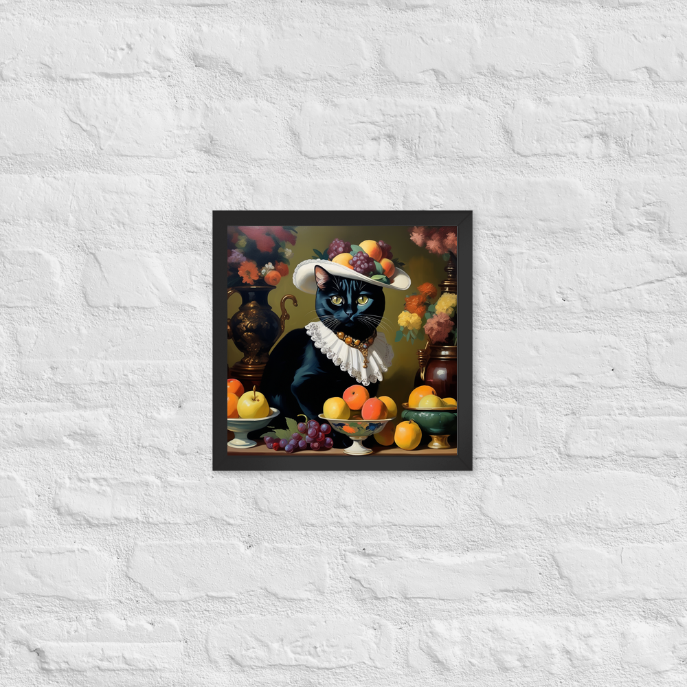 PugMug Custom Black American Shorthair Cat Framed Print