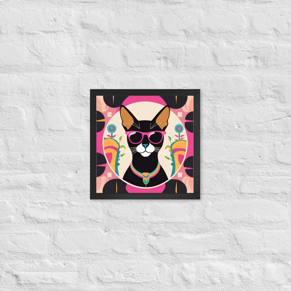 PugMug Custom Black Abyssinian Cat Framed Print