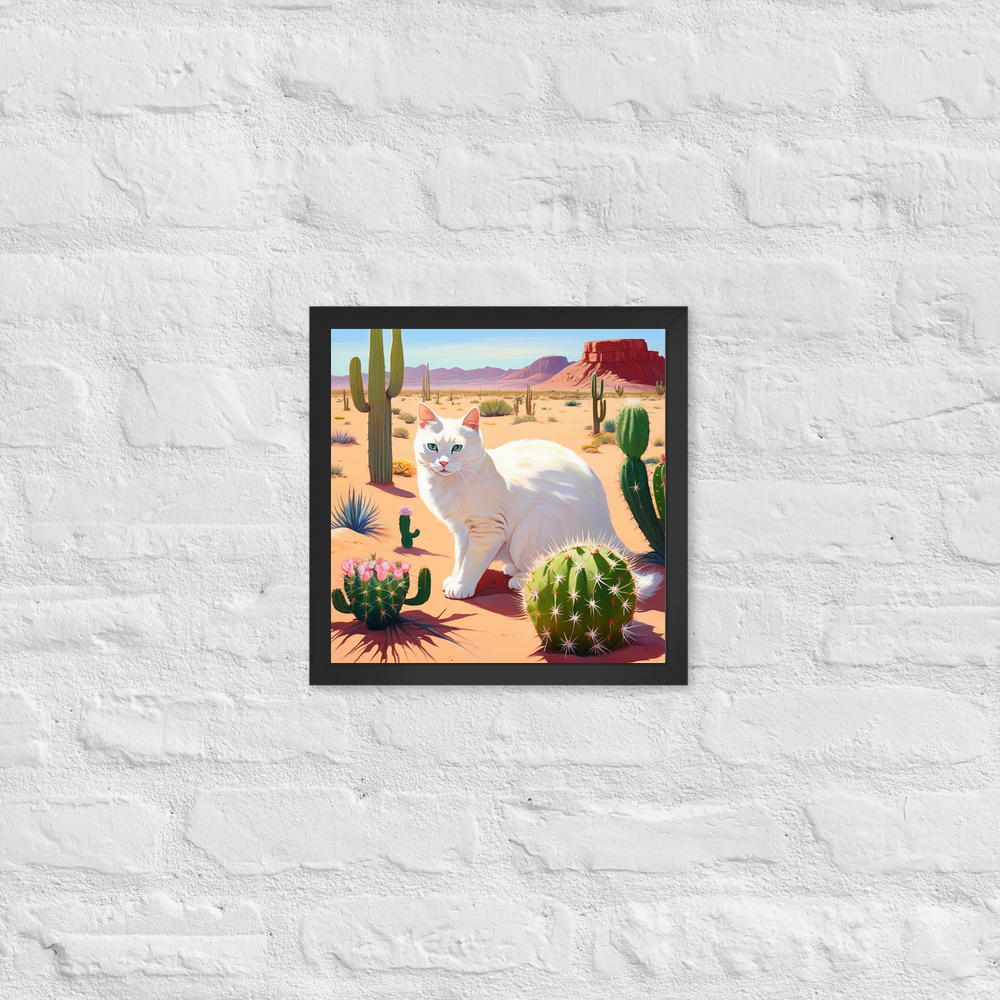 PugMug Custom White Companion Cat Framed Print