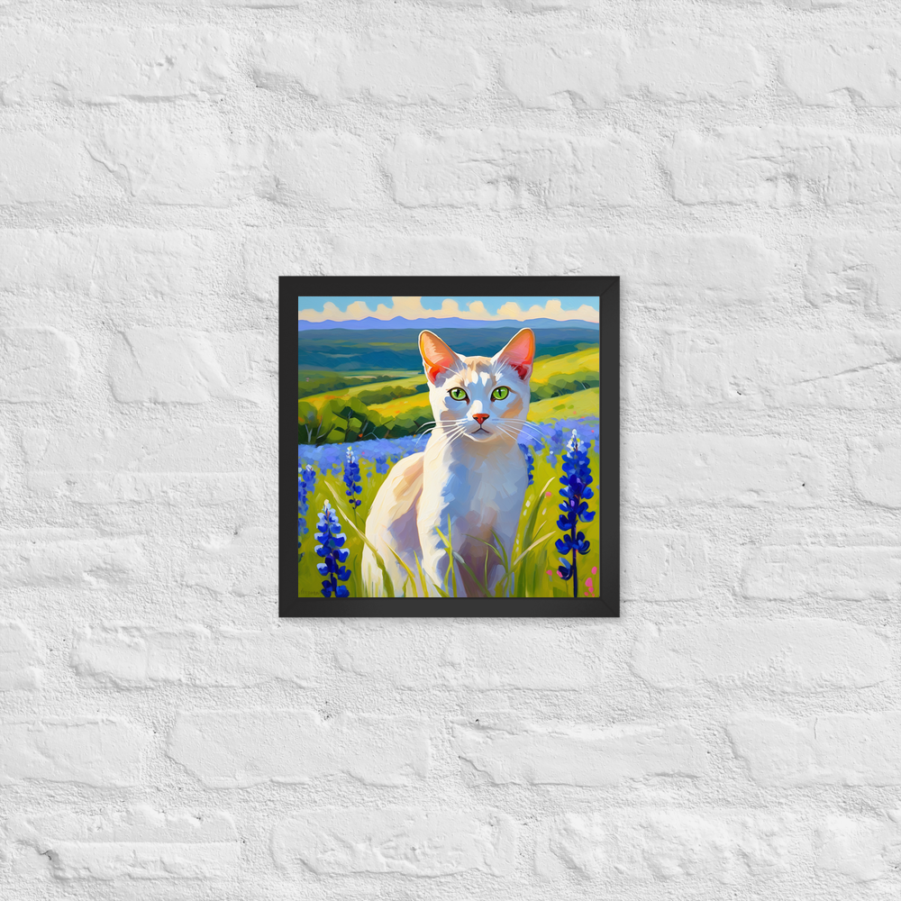 PugMug Custom White Abyssinian Cat Framed Print