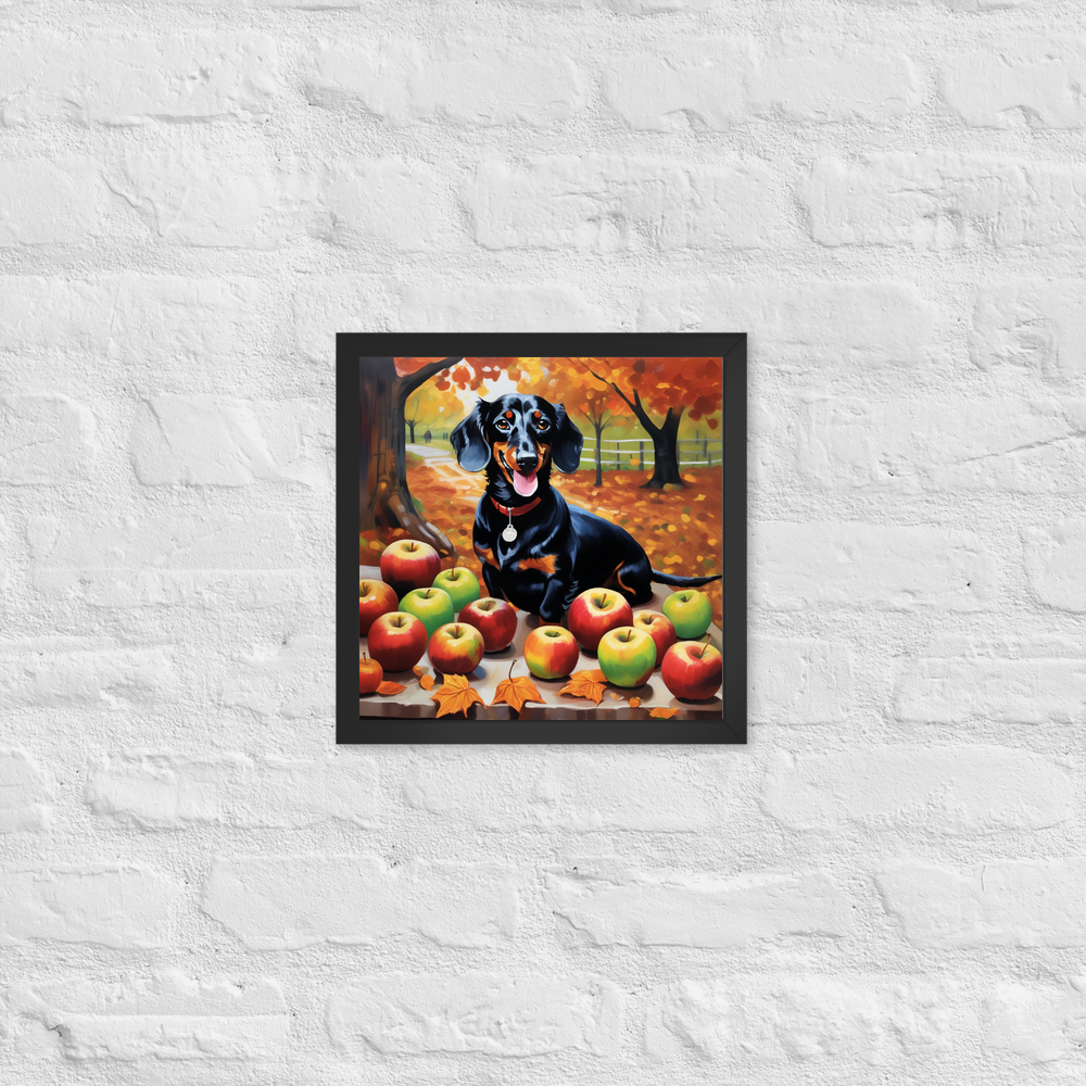 PugMug Custom Black Dachshund Framed Print