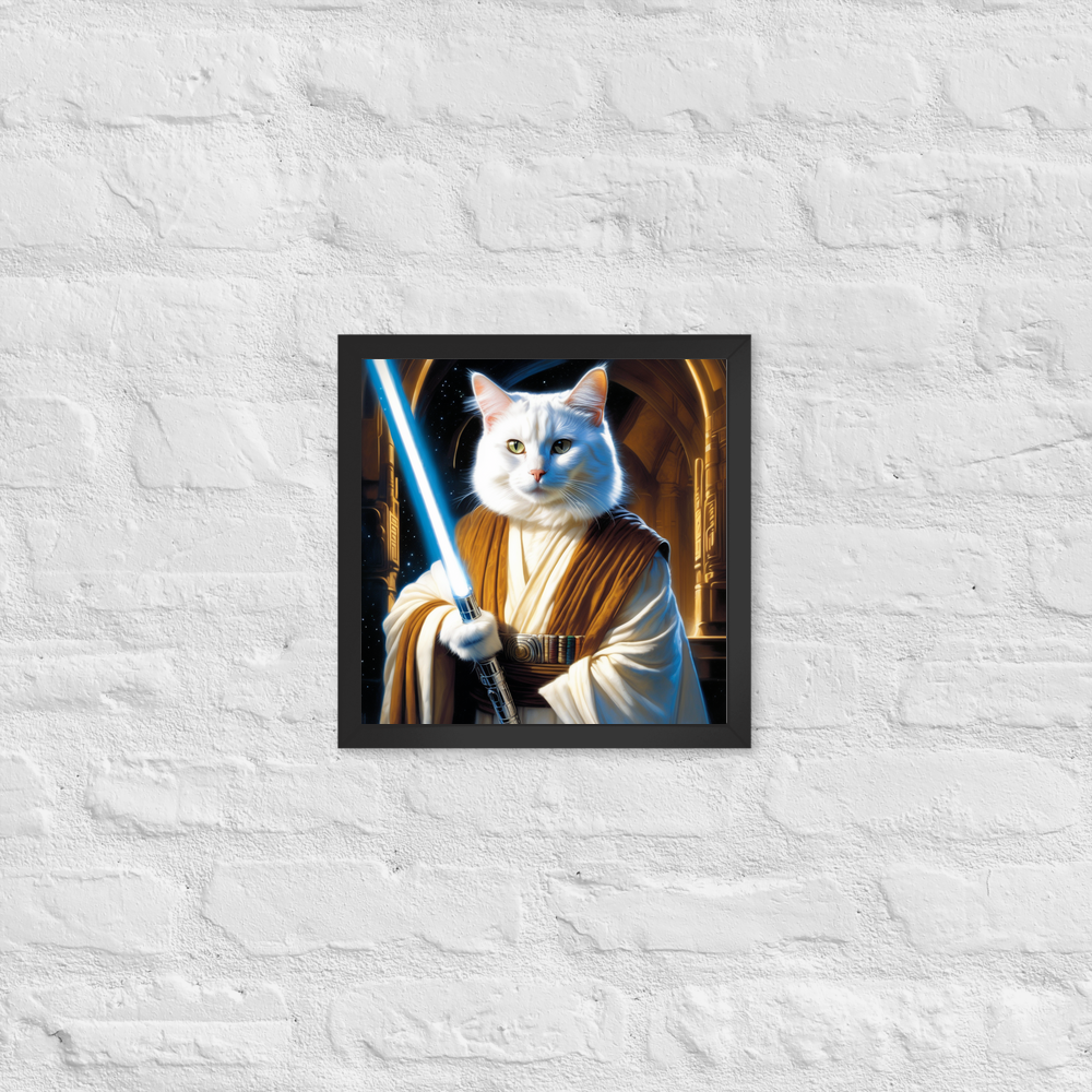 PugMug Custom White Companion Cat Framed Print