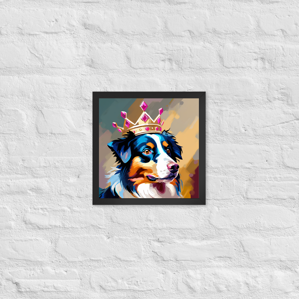 PugMug Custom Australian Shepherd Dog Framed Print