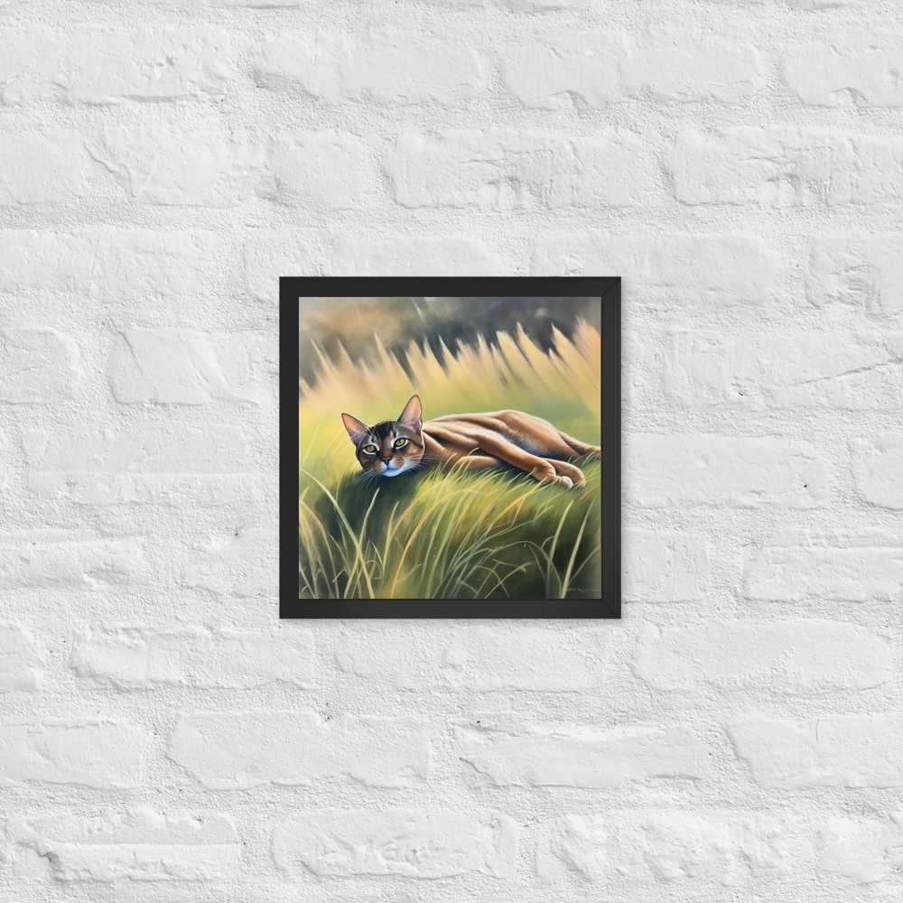 PugMug Custom Tabby Abyssinian Cat Framed Print