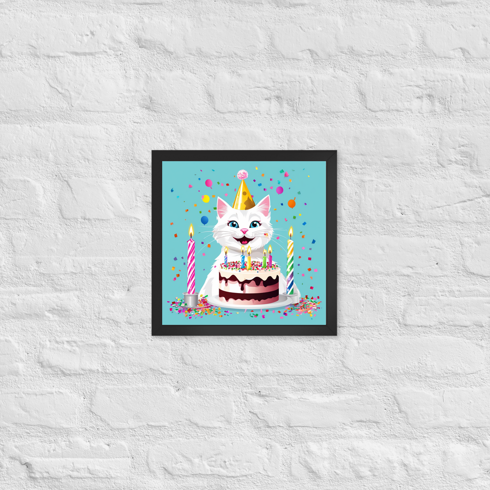 PugMug Custom White Companion Cat Framed Print