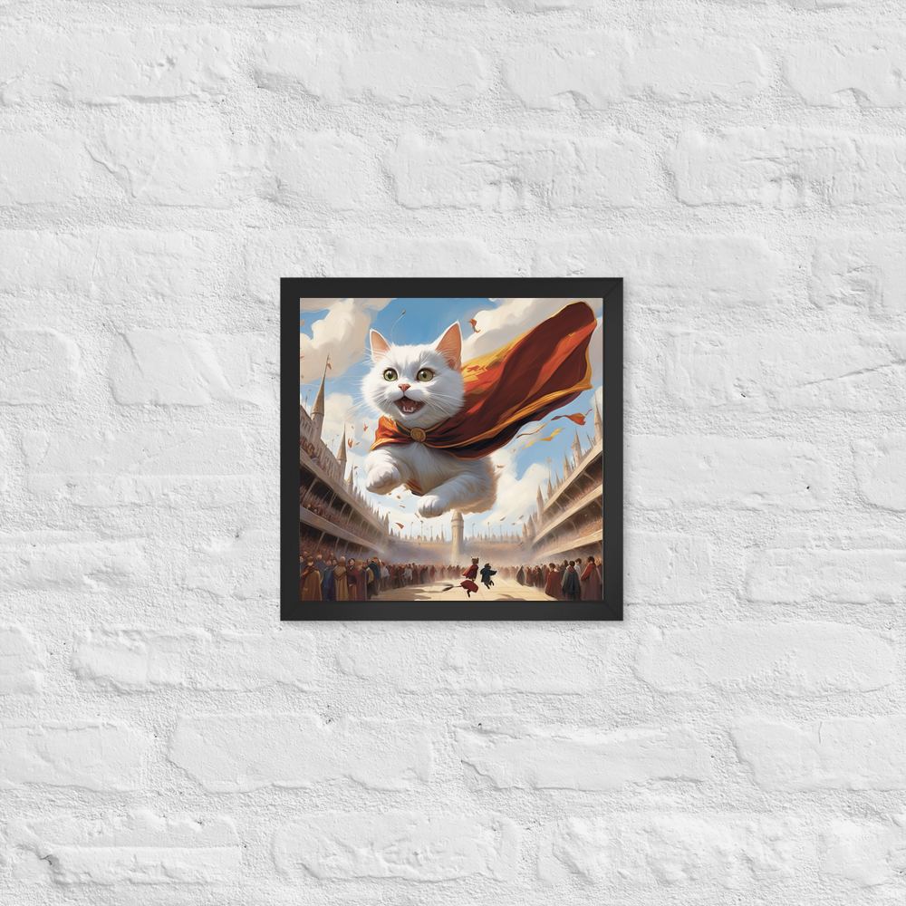 PugMug Custom White Companion Cat Framed Print