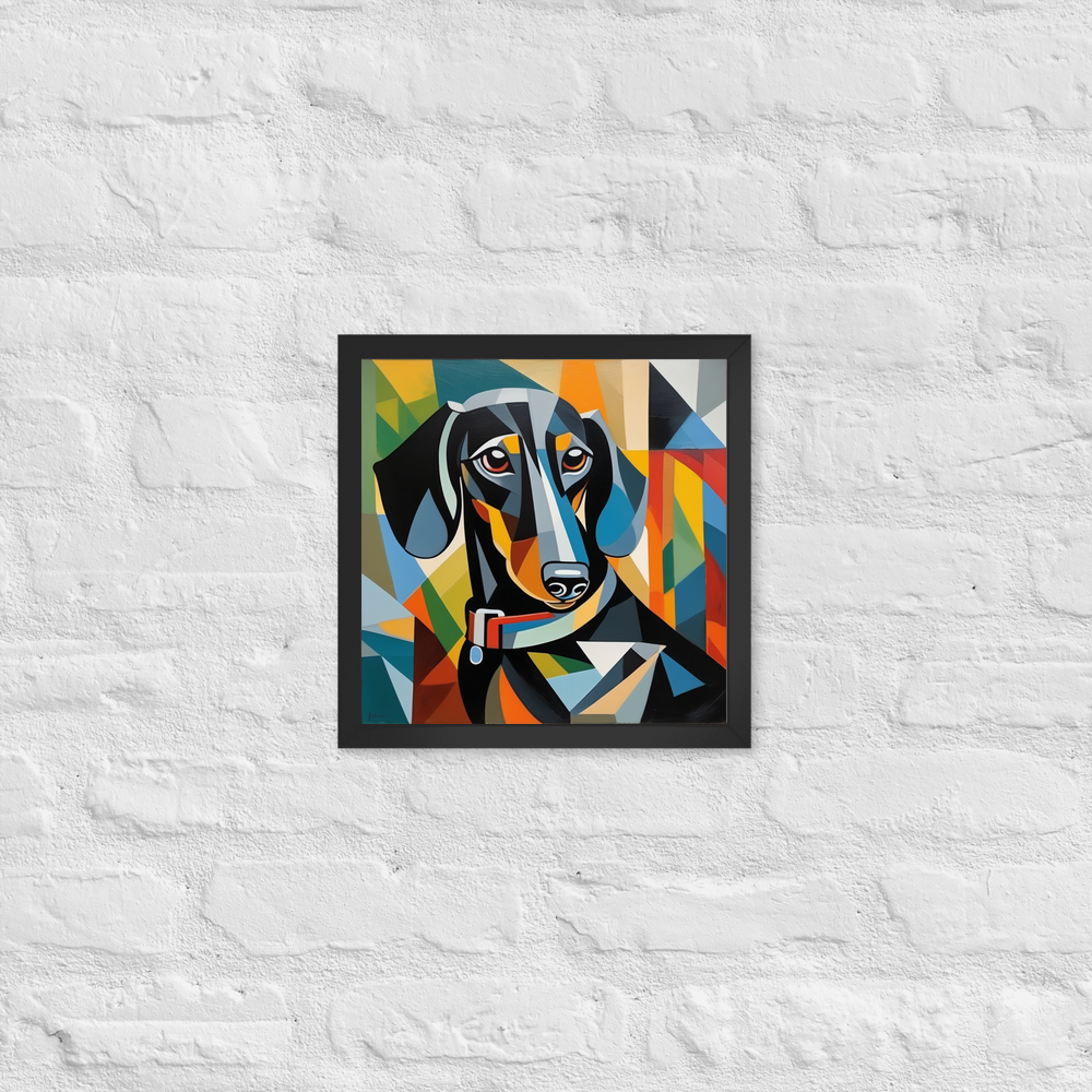 PugMug Custom Black Dachshund Framed Print