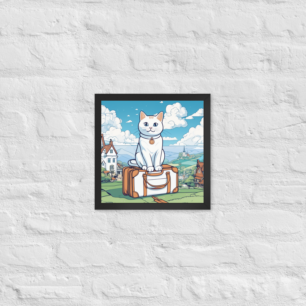 PugMug Custom White Companion Cat Framed Print