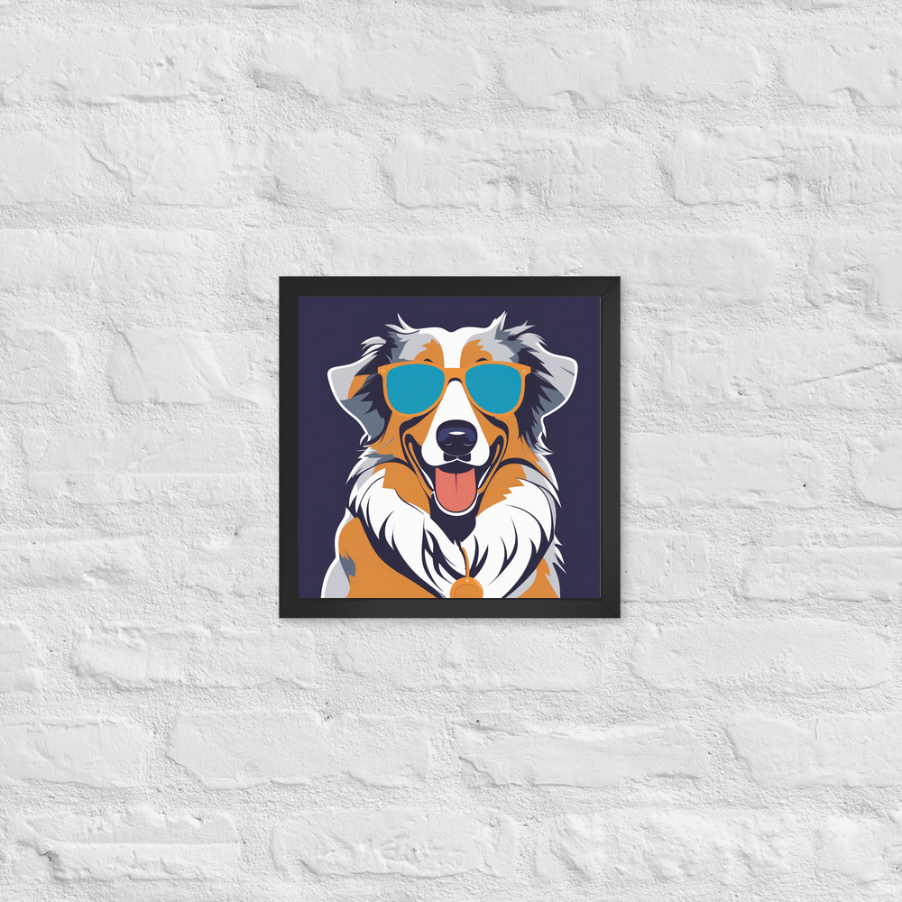 PugMug Custom Australian Shepherd Dog Framed Print