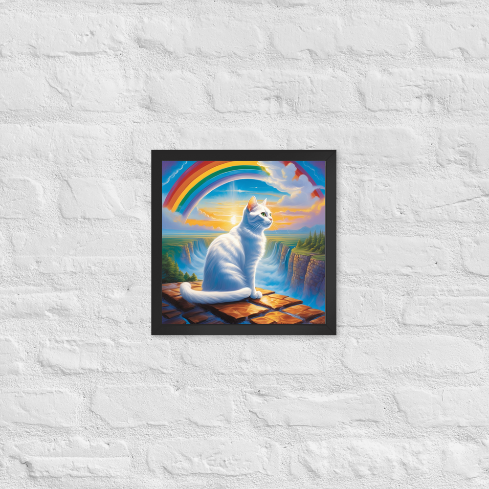 PugMug Custom White Companion Cat Framed Print