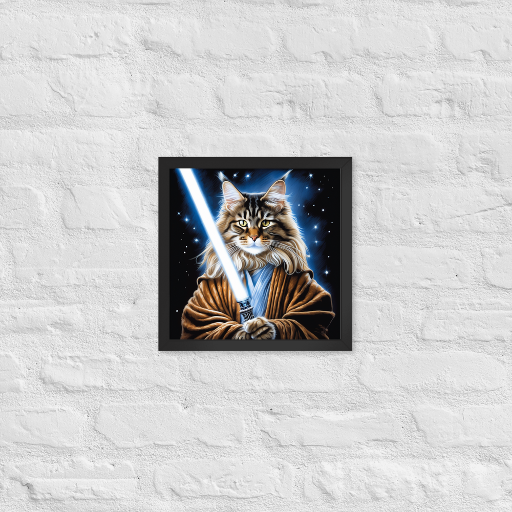 PugMug Custom Tabby Maine Coon Cat Framed Print