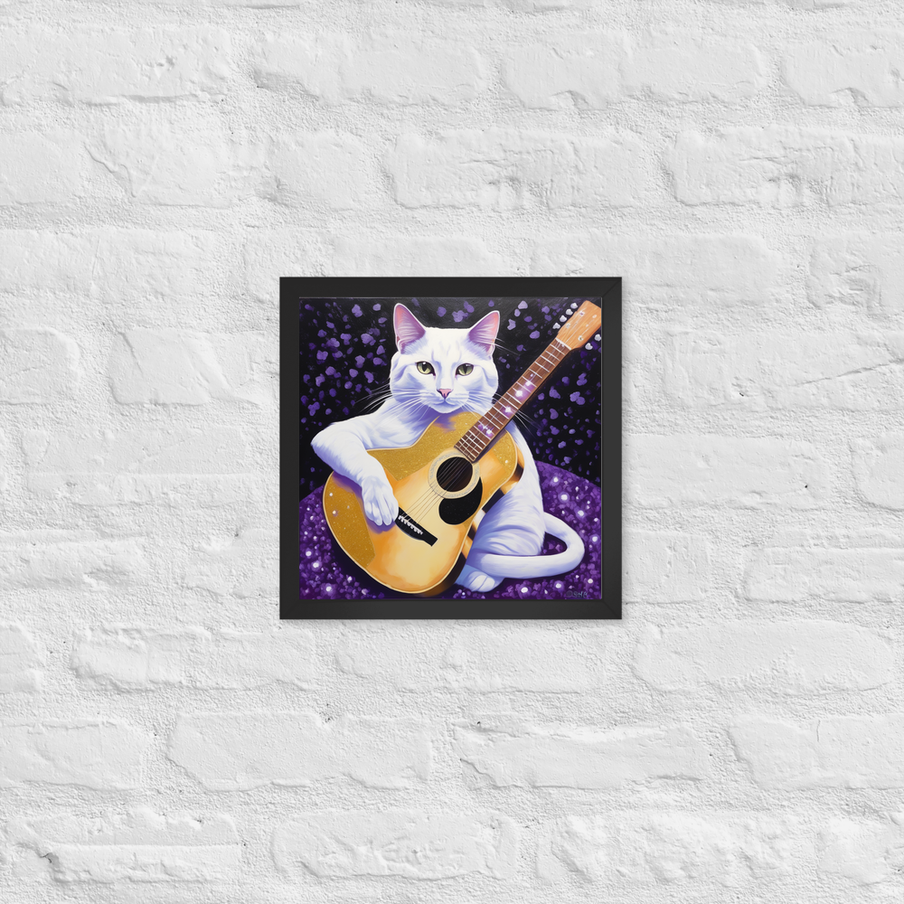 PugMug Custom White Companion Cat Framed Print