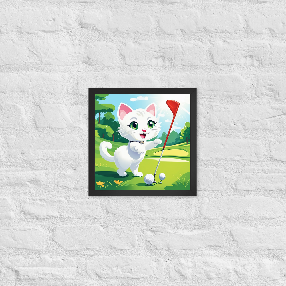 PugMug Custom White Companion Cat Framed Print